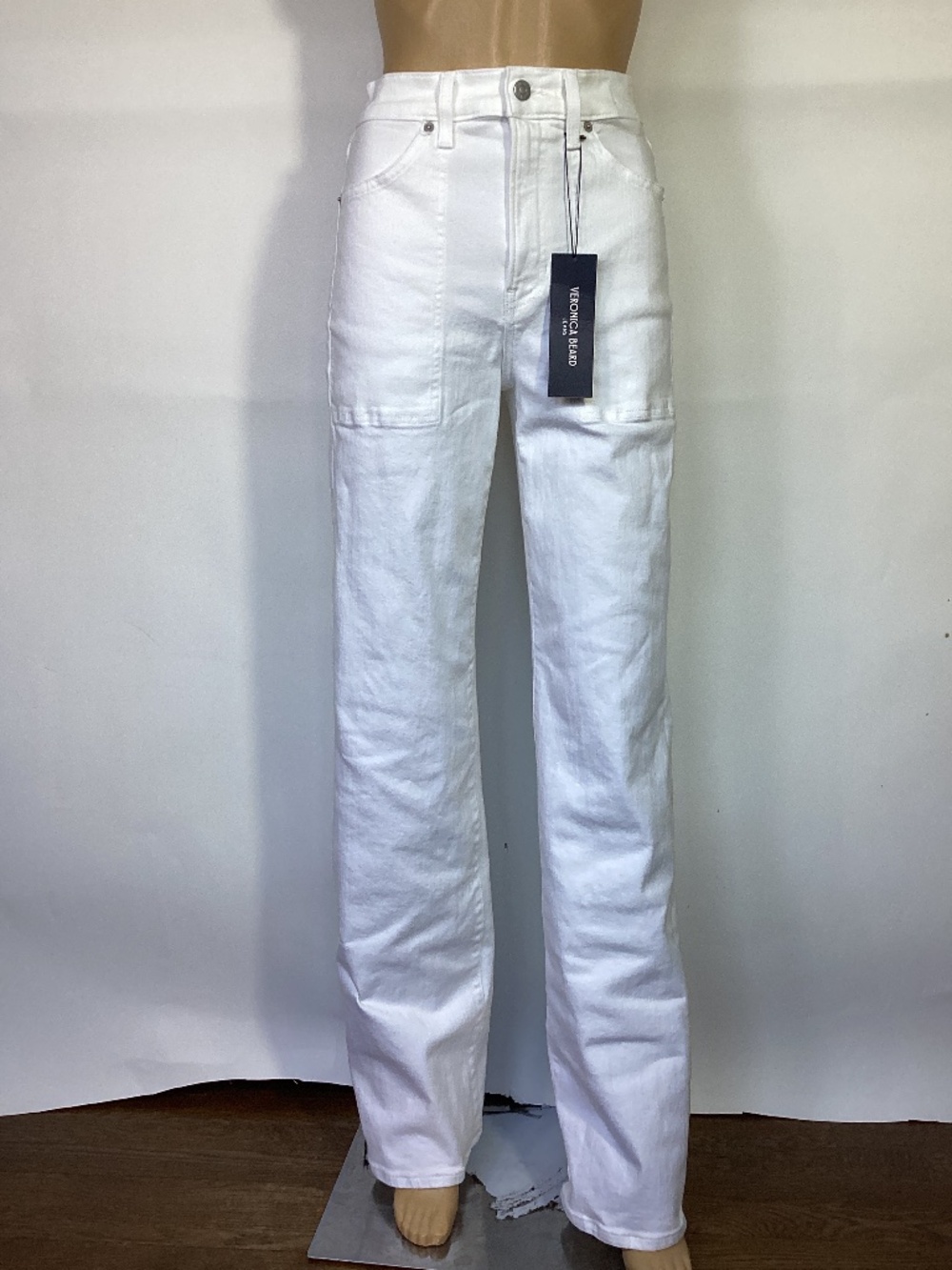 Veronica Beard Crosbie NWT Wide Leg Jeans In White Sz 27